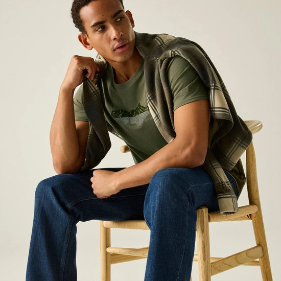 Regatta Cline IX Men's Graphic Tee | Khaki RMT296