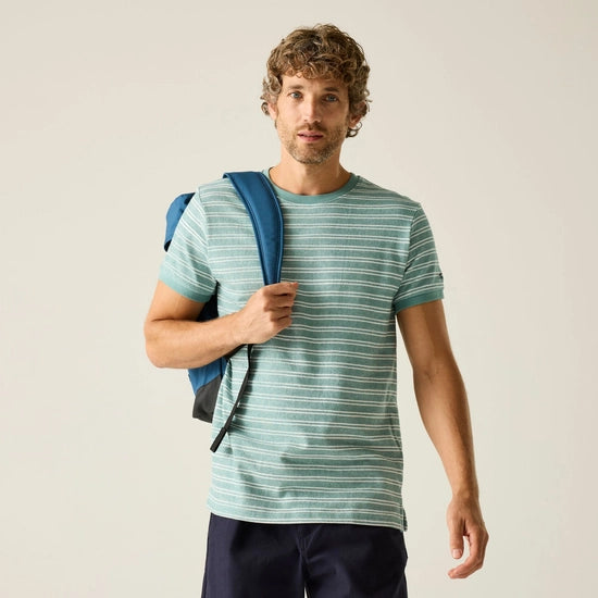 Regatta Benlin Striped Men's T-Shirt | Ice RMT336