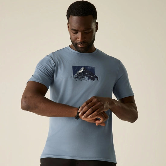 Regatta Fingal Stretch Men's Graphic T-Shirt | Dusty Blue RMT357