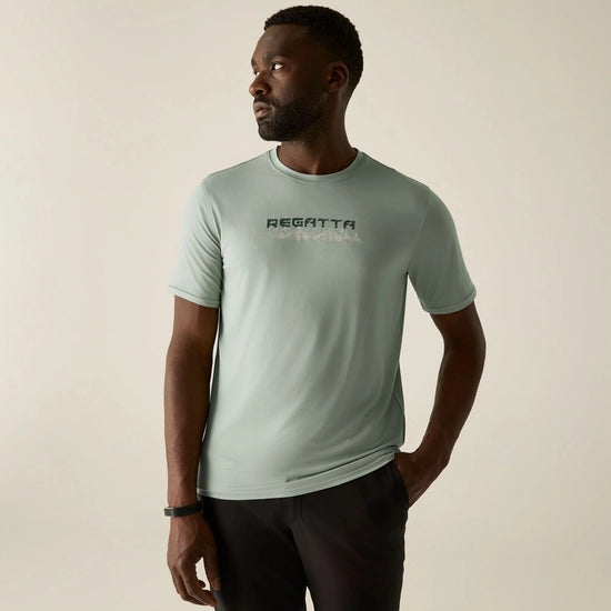 Regatta Fingal Stretch Men's Graphic T-Shirt | Green RMT357
