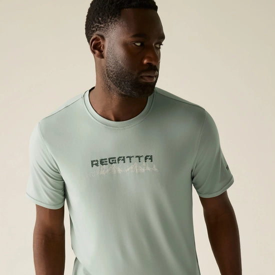 Regatta Fingal Stretch Men's Graphic T-Shirt | Green RMT357