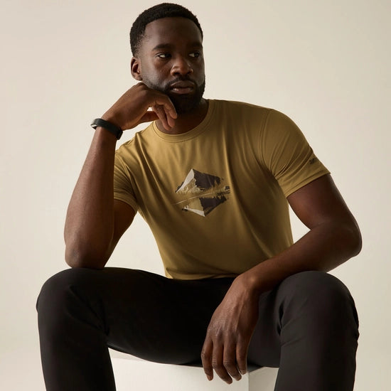 Regatta Fingal Stretch Men's Graphic T-Shirt | Wood Brown RMT357