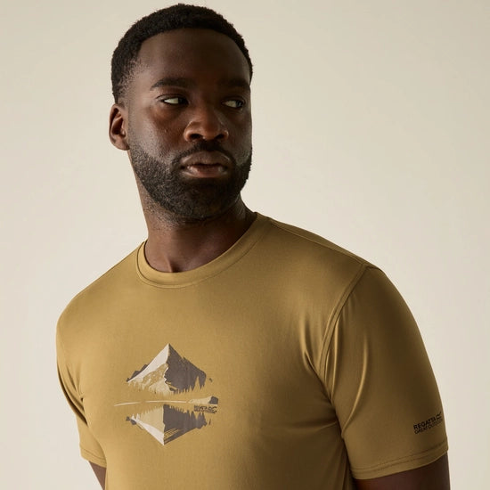 Regatta Fingal Stretch Men's Graphic T-Shirt | Wood Brown RMT357