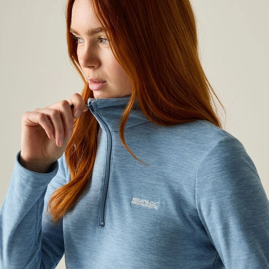 Regatta Sweethart Marl Half Zip Fleece | Dusky Blue RWA775