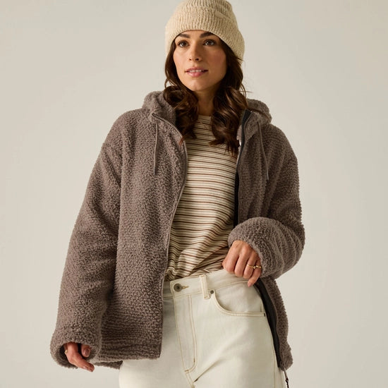 Regatta Evelina Women's Hooded Fleece | Mocha RWA785