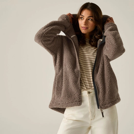 Regatta Evelina Women's Hooded Fleece | Mocha RWA785