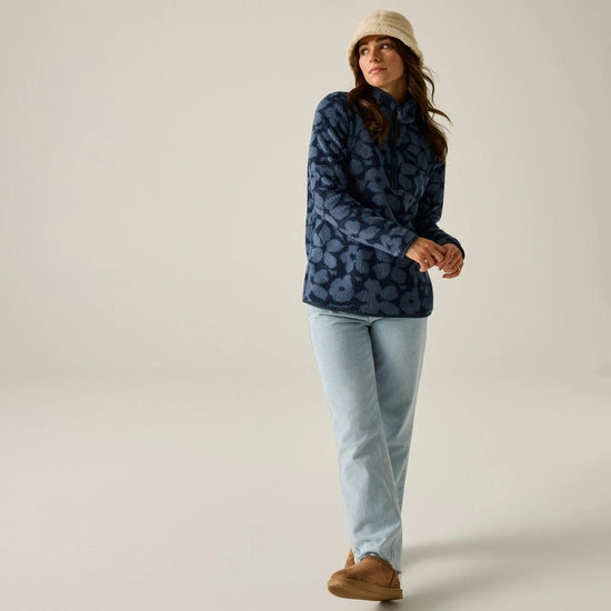 Regatta Frankie Borg Women's Half-Zip Fleece | Navy RWA805