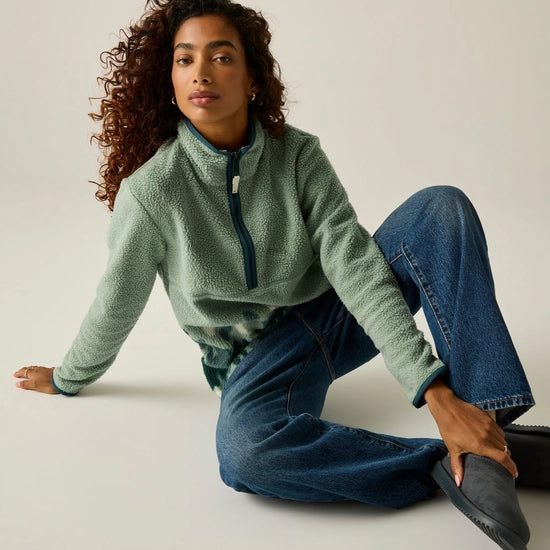 Regatta Frankie Borg Women's Half-Zip Fleece | Glacier Green RWA805