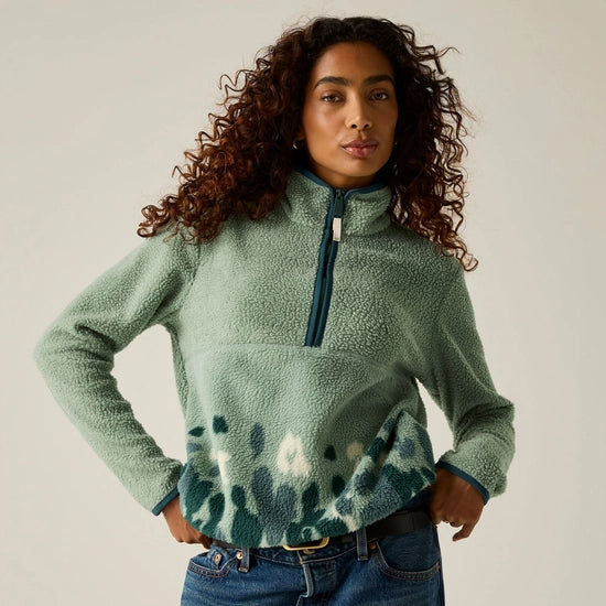 Regatta Frankie Borg Women's Half-Zip Fleece | Glacier Green RWA805