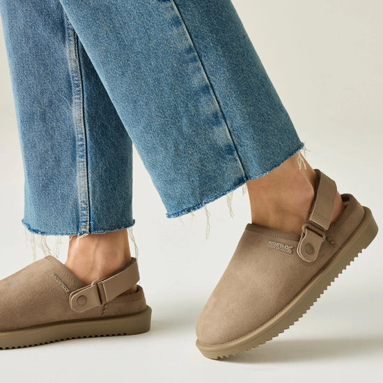 Regatta Risley Ladies Waterproof Faux Fur Clogs | Tan RWF1032