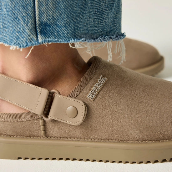 Regatta Risley Ladies Waterproof Faux Fur Clogs | Tan RWF1032