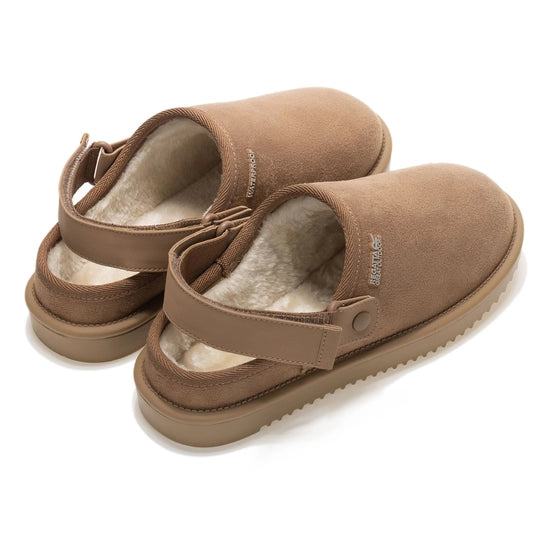 Regatta Risley Ladies Waterproof Faux Fur Clogs | Tan RWF1032
