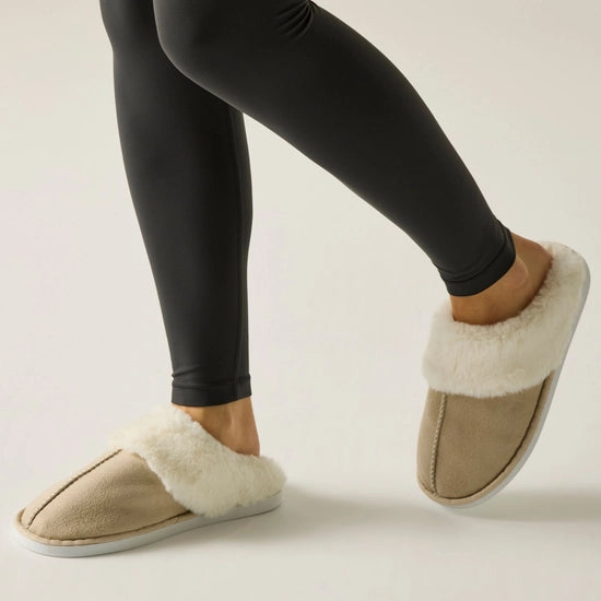 Regatta Tulsy Women's Faux Fur Slippers | Beige RWF1093