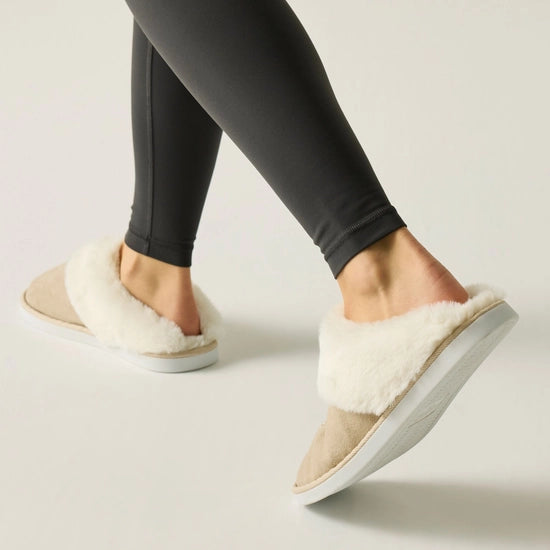 Regatta Tulsy Women's Faux Fur Slippers | Beige RWF1093