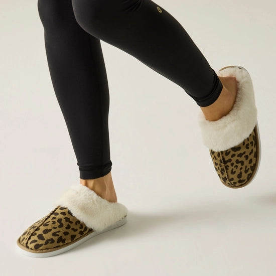 Regatta Tulsy Women's Faux Fur Slippers | Leopard  RWF1093