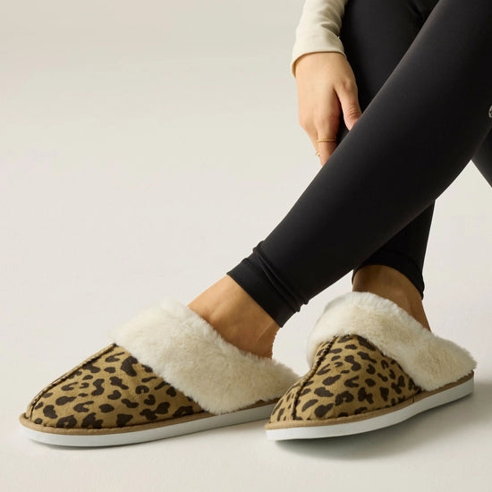 Regatta Tulsy Women's Faux Fur Slippers | Leopard  RWF1093