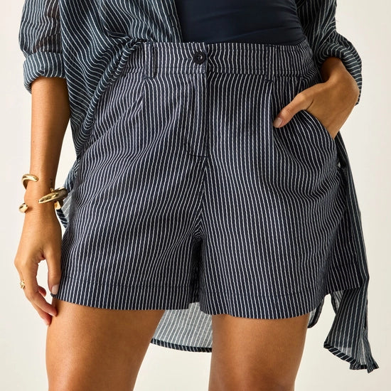 Regatta Sabelle Ladies Summer Shorts | Navy Stripe RWJ359