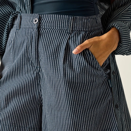 Regatta Sabelle Ladies Summer Shorts | Navy Stripe RWJ359