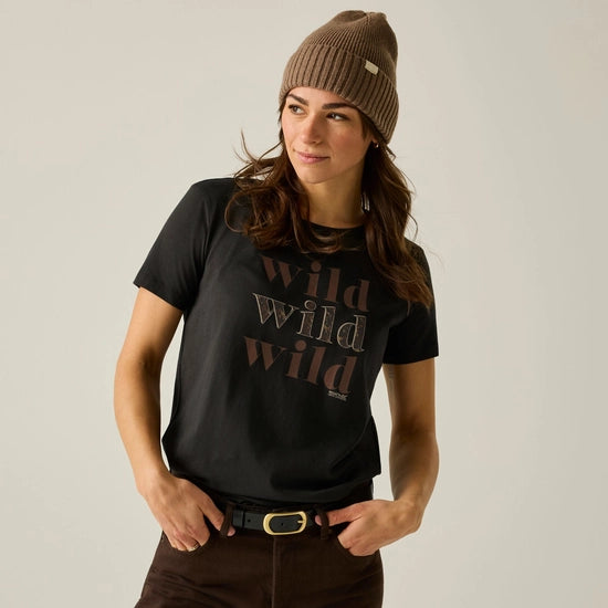 Regatta Filandra VX T-Shirt | Black Wild Leopard RWT327