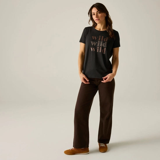 Regatta Filandra VX T-Shirt | Black Wild Leopard RWT327