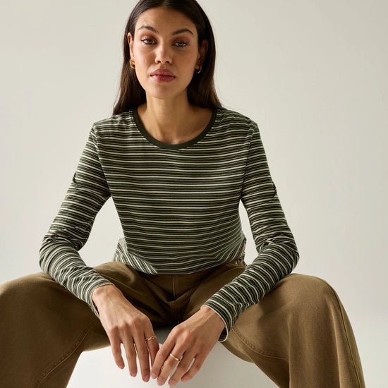 Regatta Federica T-Shirt | Dark Khaki/Light Vanilla RWT361
