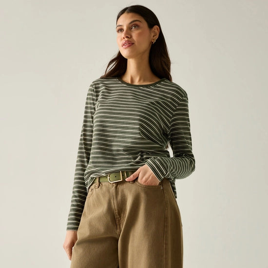 Regatta Federica T-Shirt | Dark Khaki/Light Vanilla RWT361