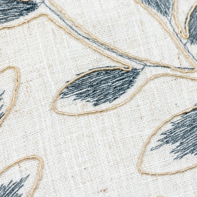 Scatter Box Delpine Embroidered Linen Cushion | Blue 3CT1601A