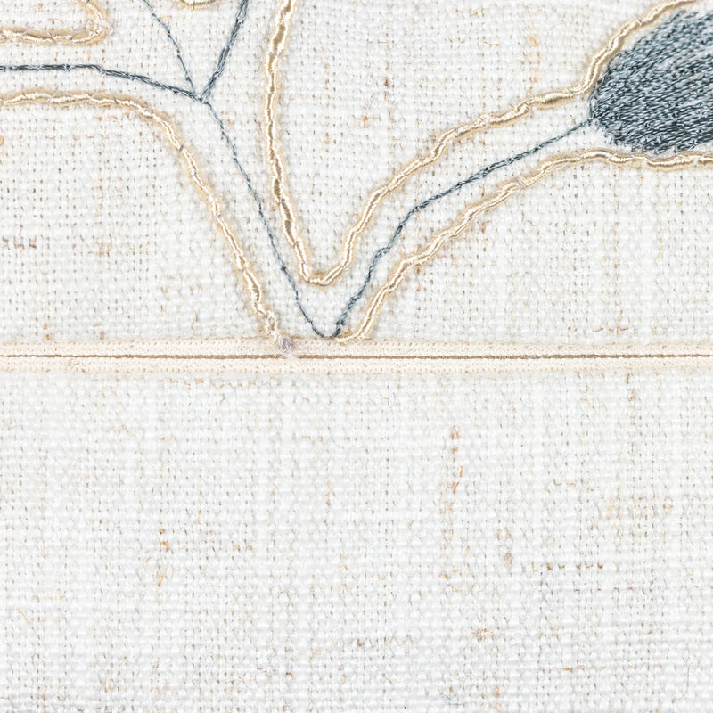 Scatter Box Delpine Embroidered Linen Cushion | Blue 3CT1601A