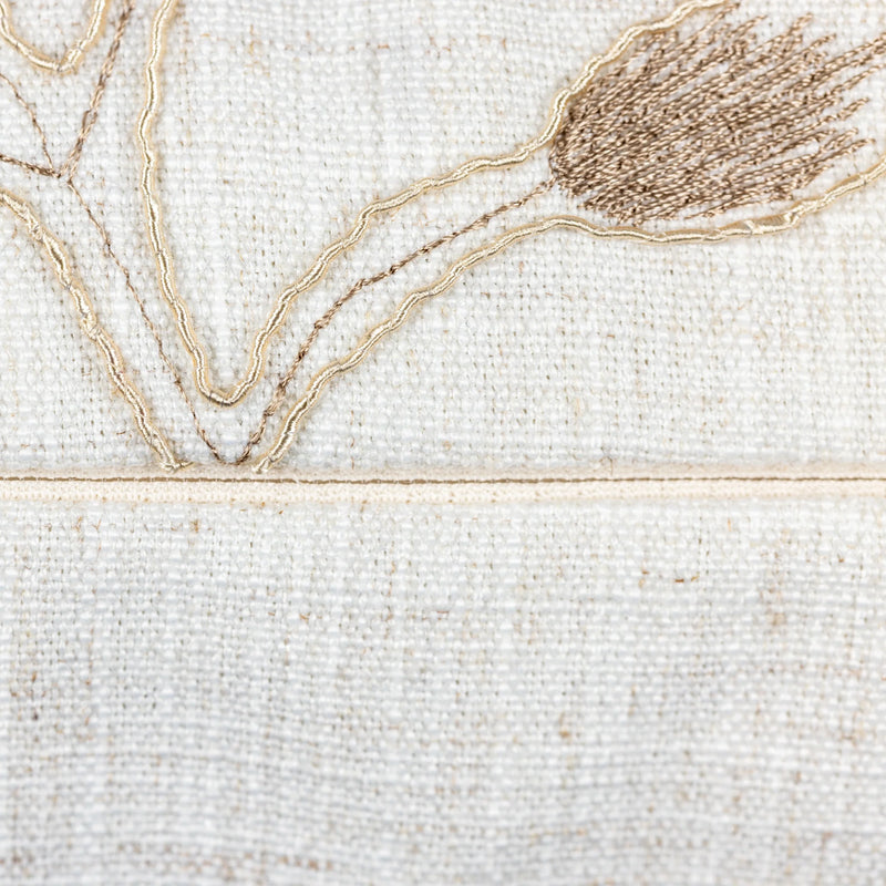 Scatter Box Delpine Embroidered Linen Cushion | Natural 3CT1602A