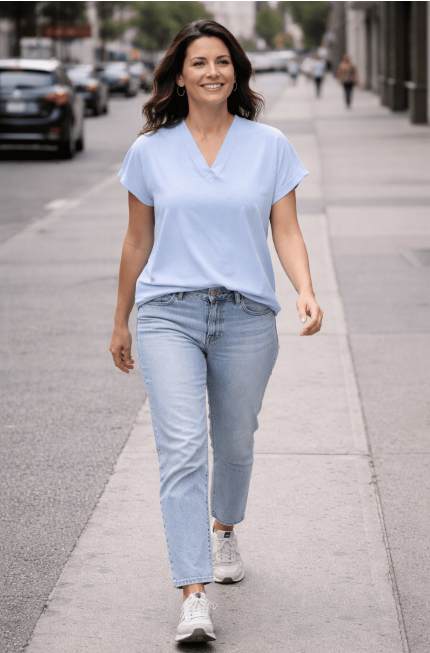 JDY Lion Life S/S Top | Powder Blue