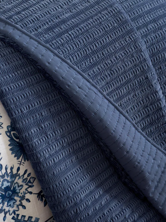 Catherine Lansfield Velvet Pinsonic Bed Spread Navy