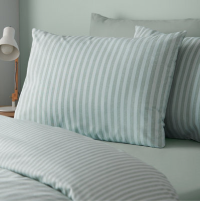Catherine Lansfield Epping Textured Stripe Duvet Set | Green