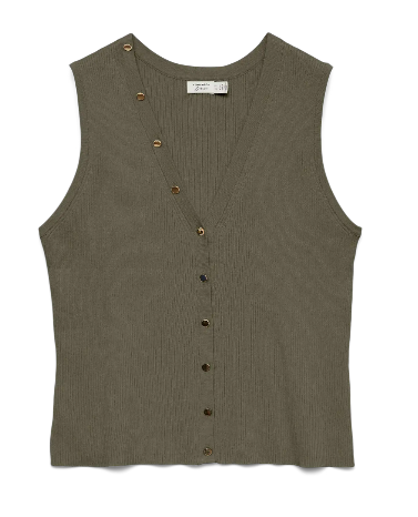 Vero Moda Dory SL V-Neck Button Vest | Kalamata