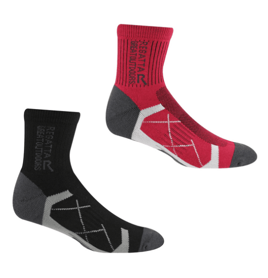 Regatta Women's 2 Pair Outdoor Active Socks | Black RWH047