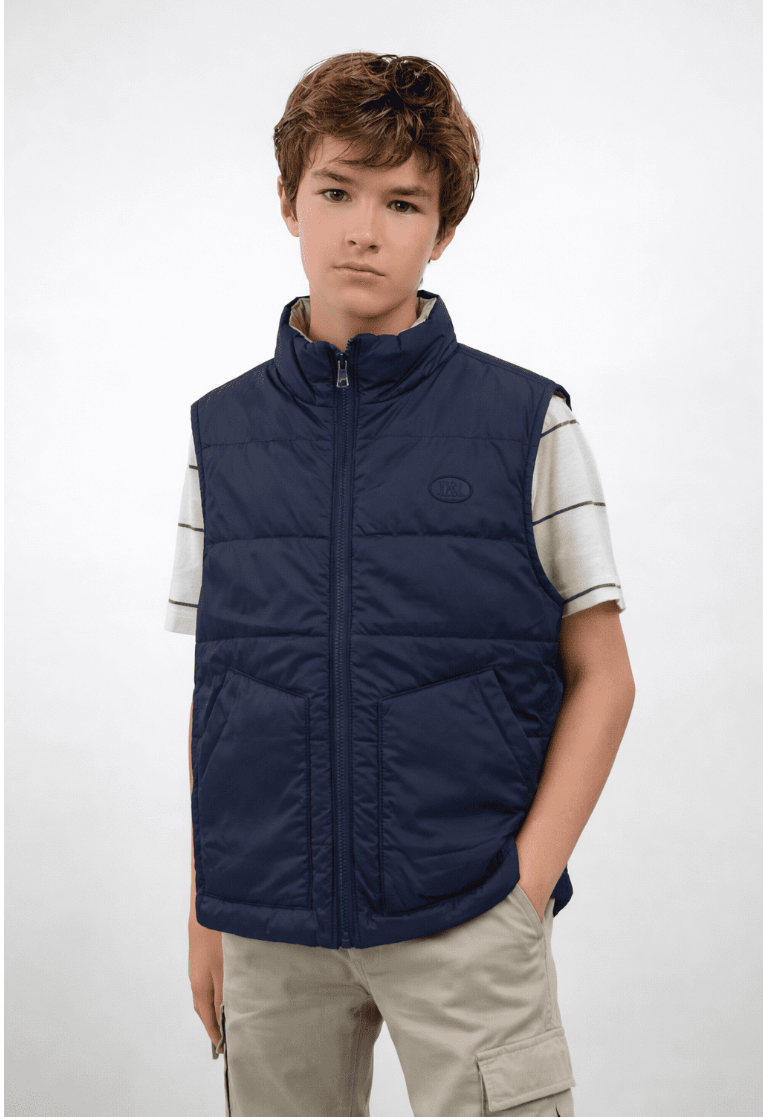 Mayoral Boys Reversible Vest | Navy 6358/SS26