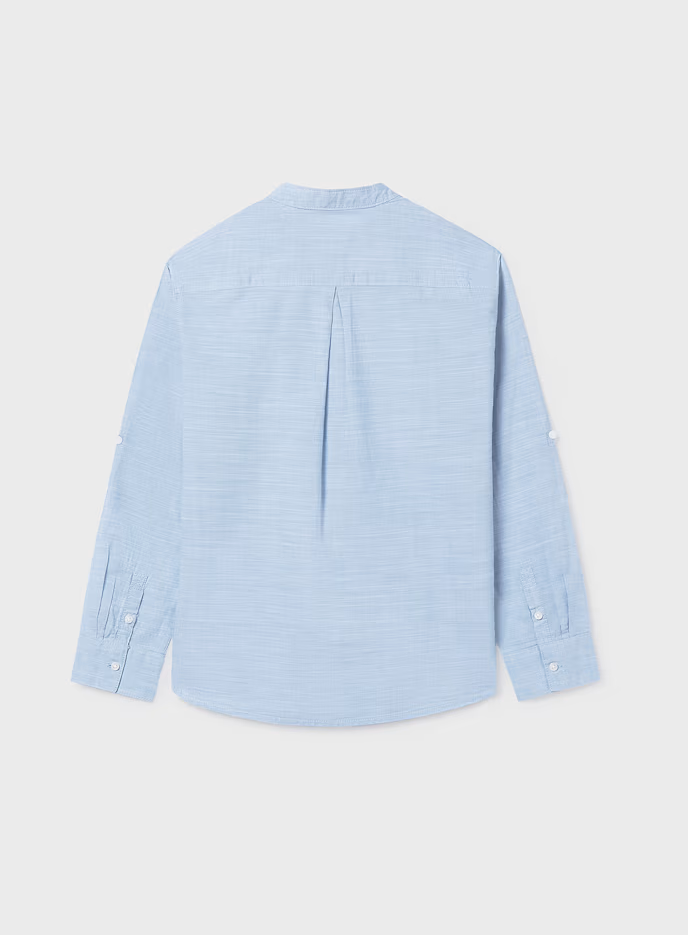 Mayoral  Boys Mao Collar Shirt | Light Blue 6176/SS26