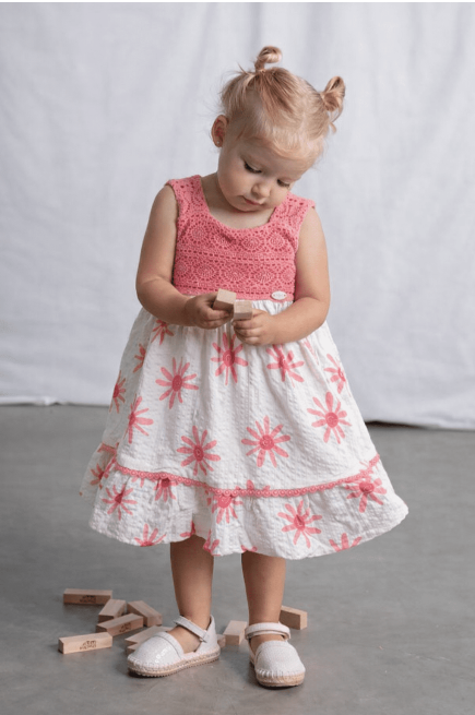 Mayoral  Girls Guipur Dress | Geranium 1926 /SS26