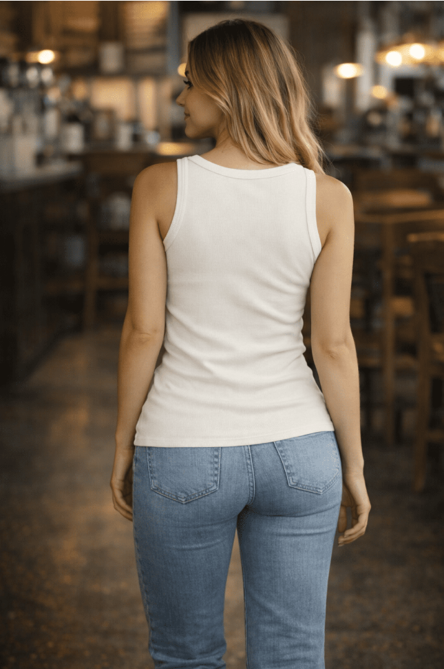 JDY Dexter Rib Tank Top | Cloud Dancer