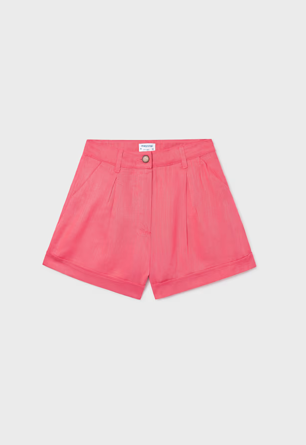Mayoral Girls Linen Shorts | Coral 6201/SS26