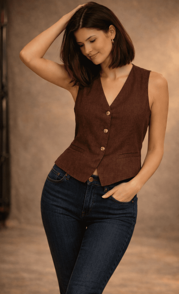 Vero Moda Caia SL Vest Top | Chocolate