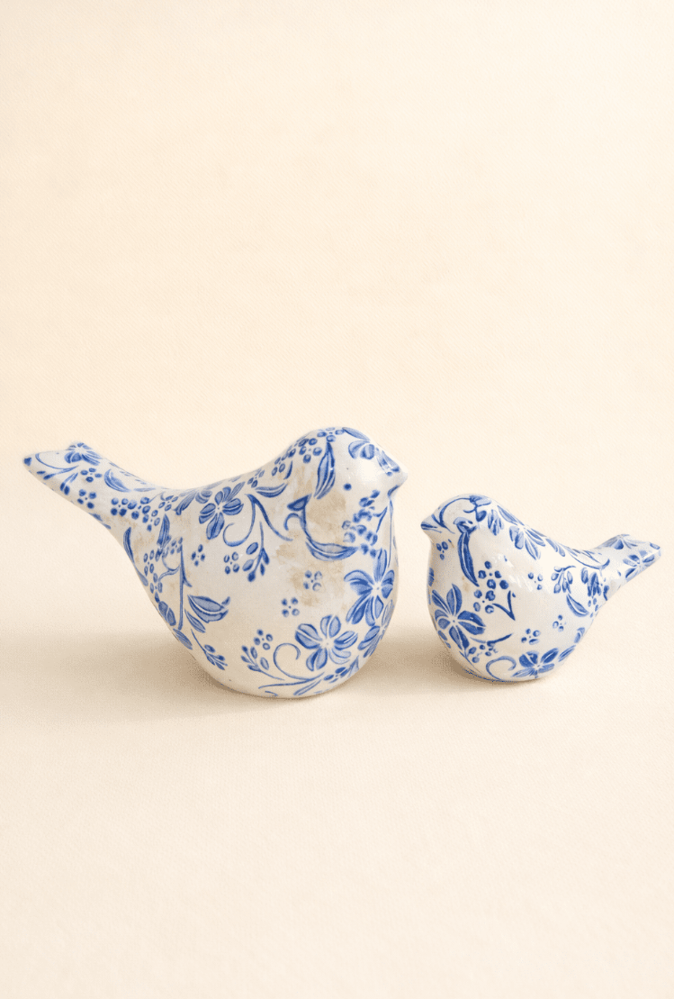 TARA Floral Birds Set Of 2 | Blue TL7296