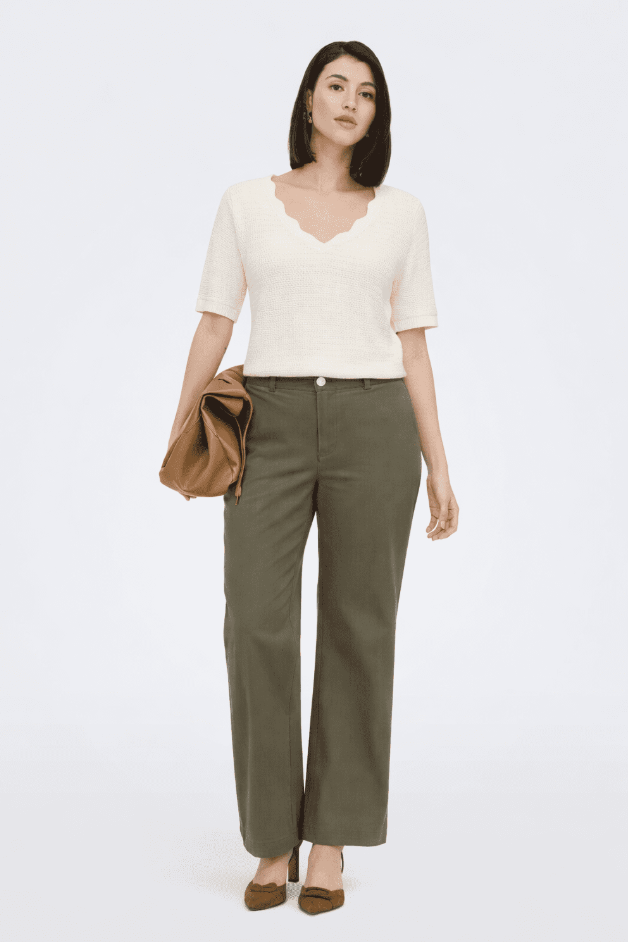 JDY Tikka S/S Stripe Structured Pull | Cloud Dancer