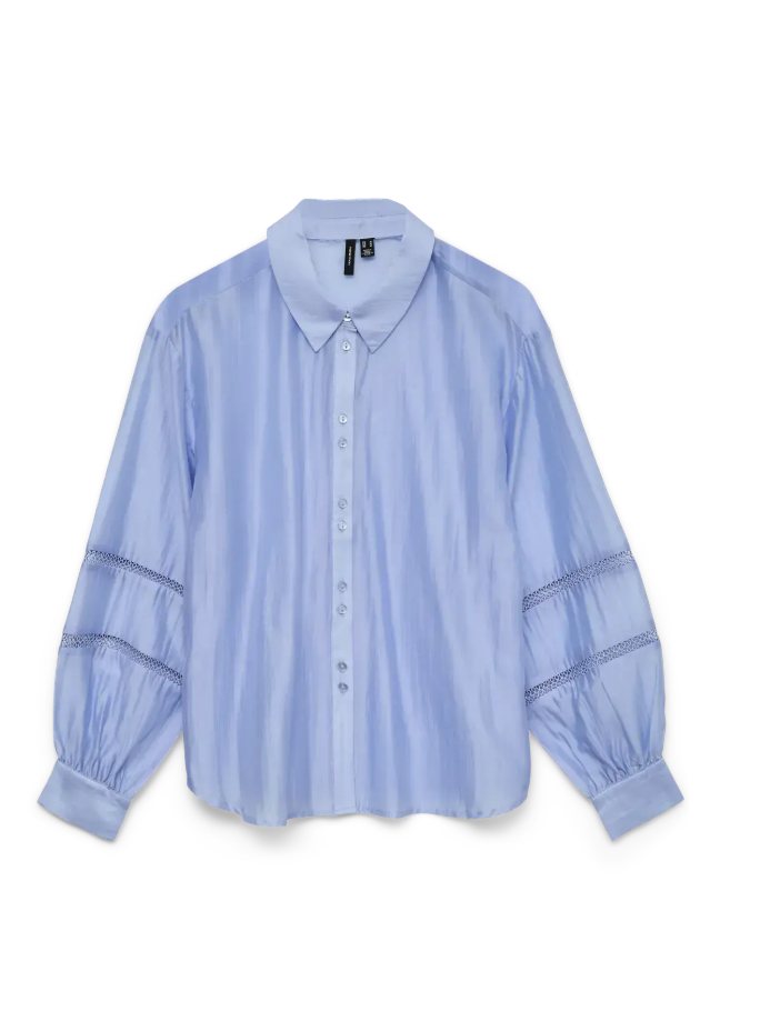 Vero Moda Jenna Detail LS Shirt  | Blue