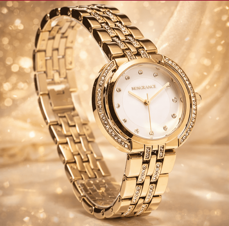 Newgrange Bezel Diamond Numeral Watch| Gold 600220