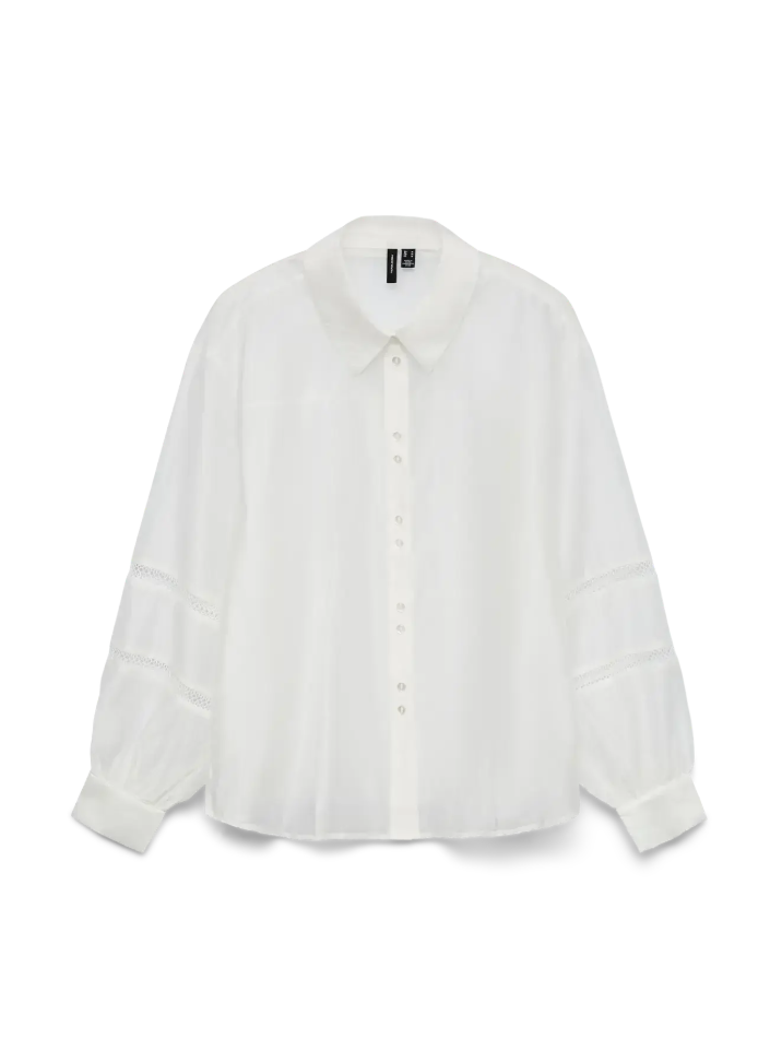 Vero Moda Jenna Detail LS Shirt  | Snow White