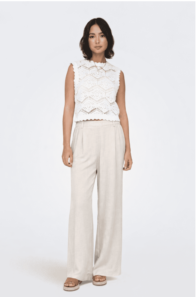 ONLY Emmia-Siesta MW Linen Pants | Moon