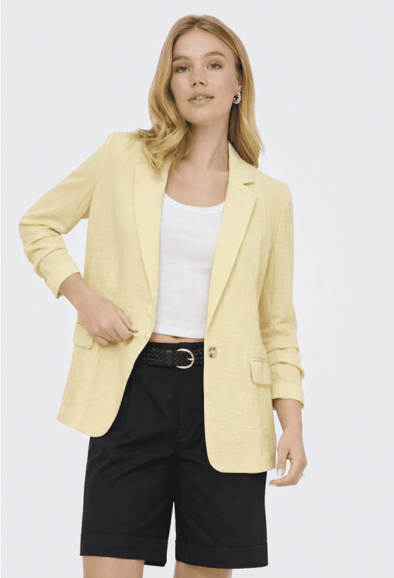ONLY Ita 3/4 Linen Look Blazer | Sun