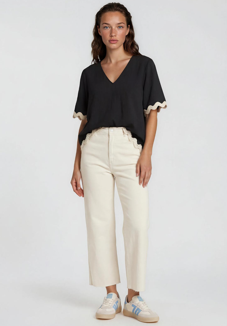 Vero Moda Wild Kayla HR 7/8 Wide Pants | White