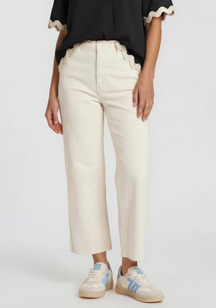 Vero Moda Wild Kayla HR 7/8 Wide Pants | White