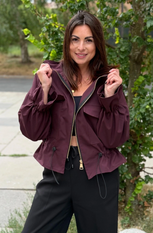 Sweetissima Willow Zip Up Jacket | Burgundy 82694-TJM